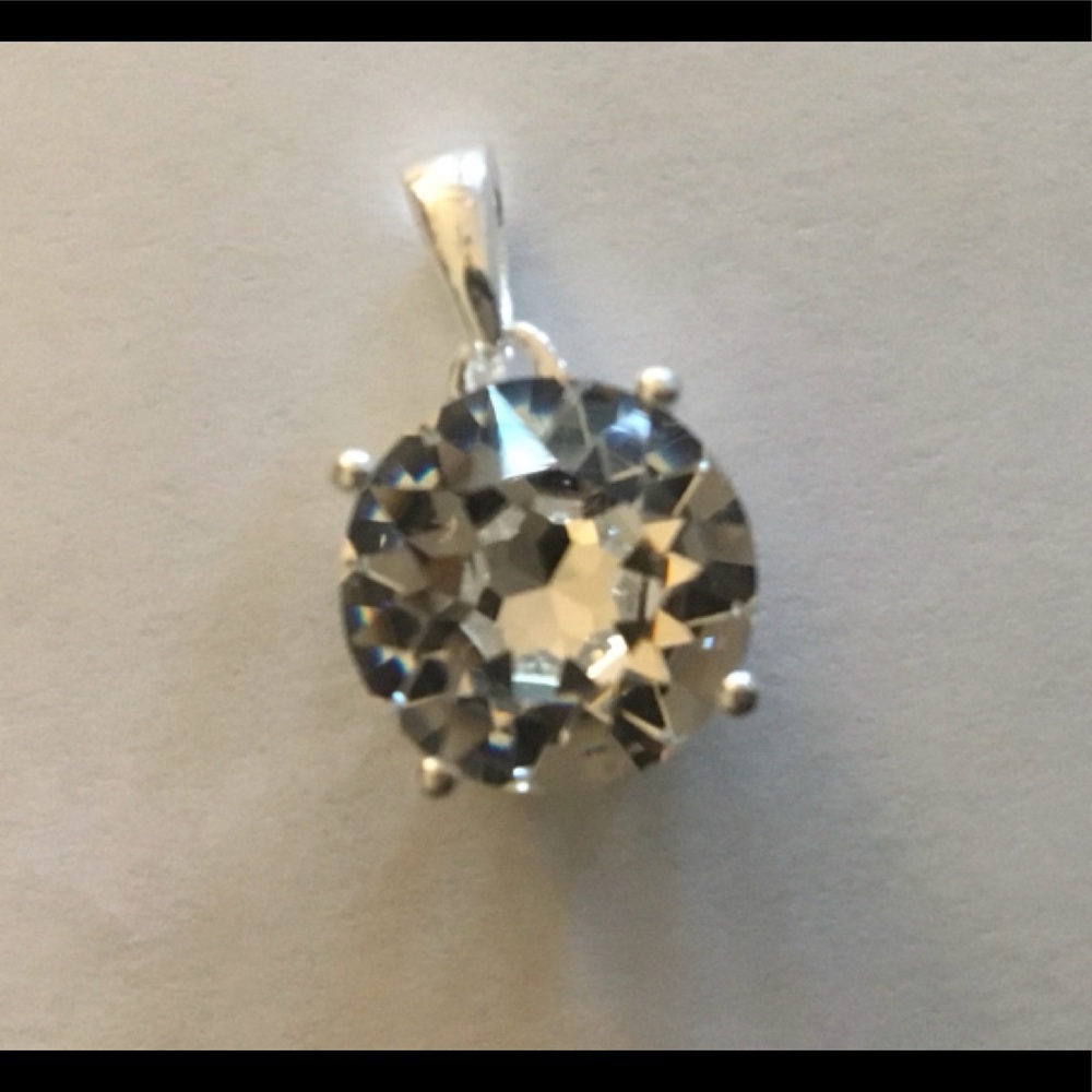 CLOSEOUT White Crystal Solitaire Pendant.  NWT